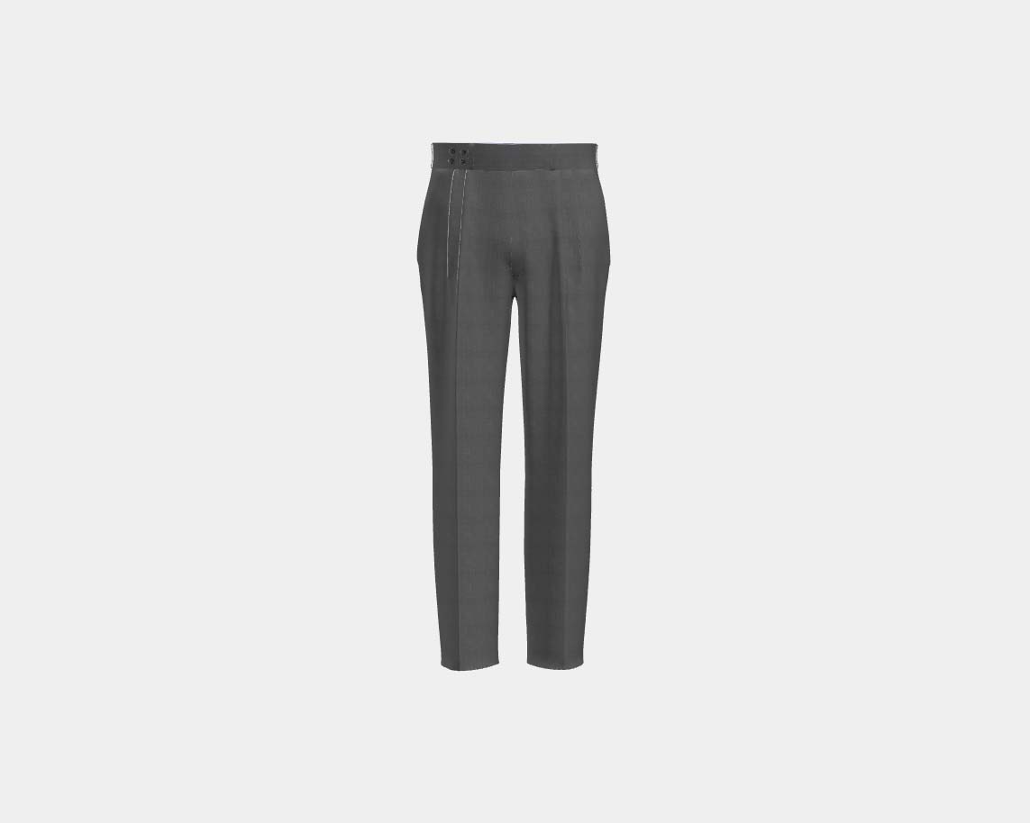 Canonico gray 110s wool tailored trousers with band