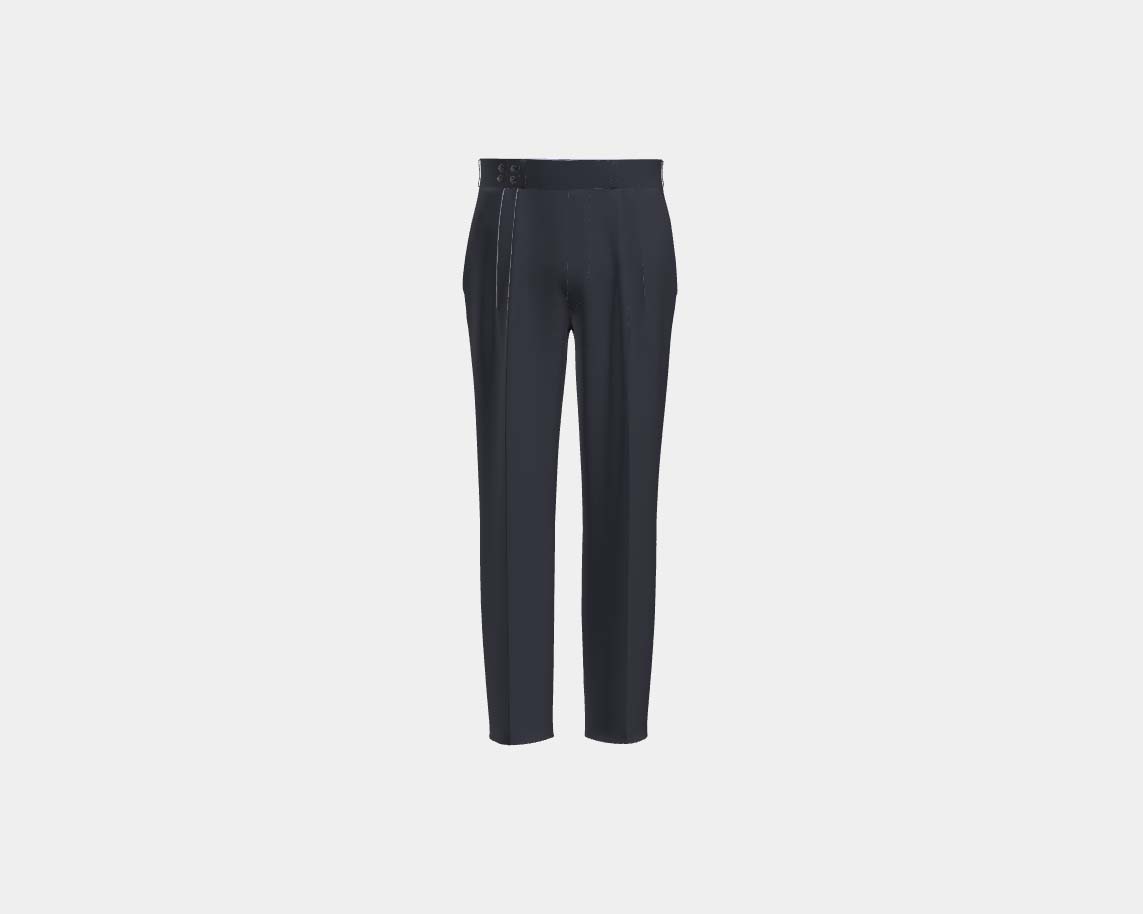 Canonico blue 110s wool tailored trousers with band