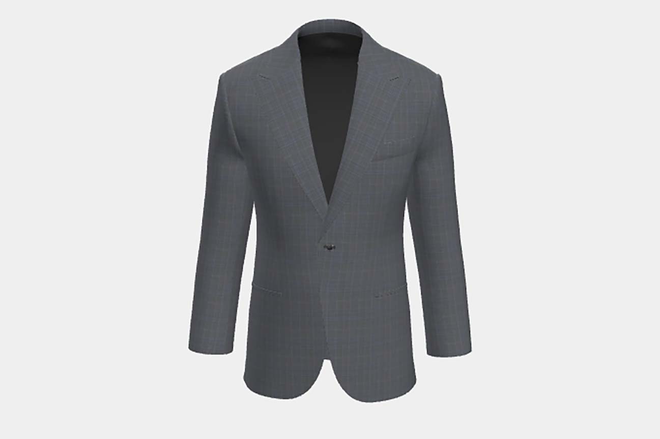 Made to measure 130s Prince of Wales wool jacket in gray Caccioppoli