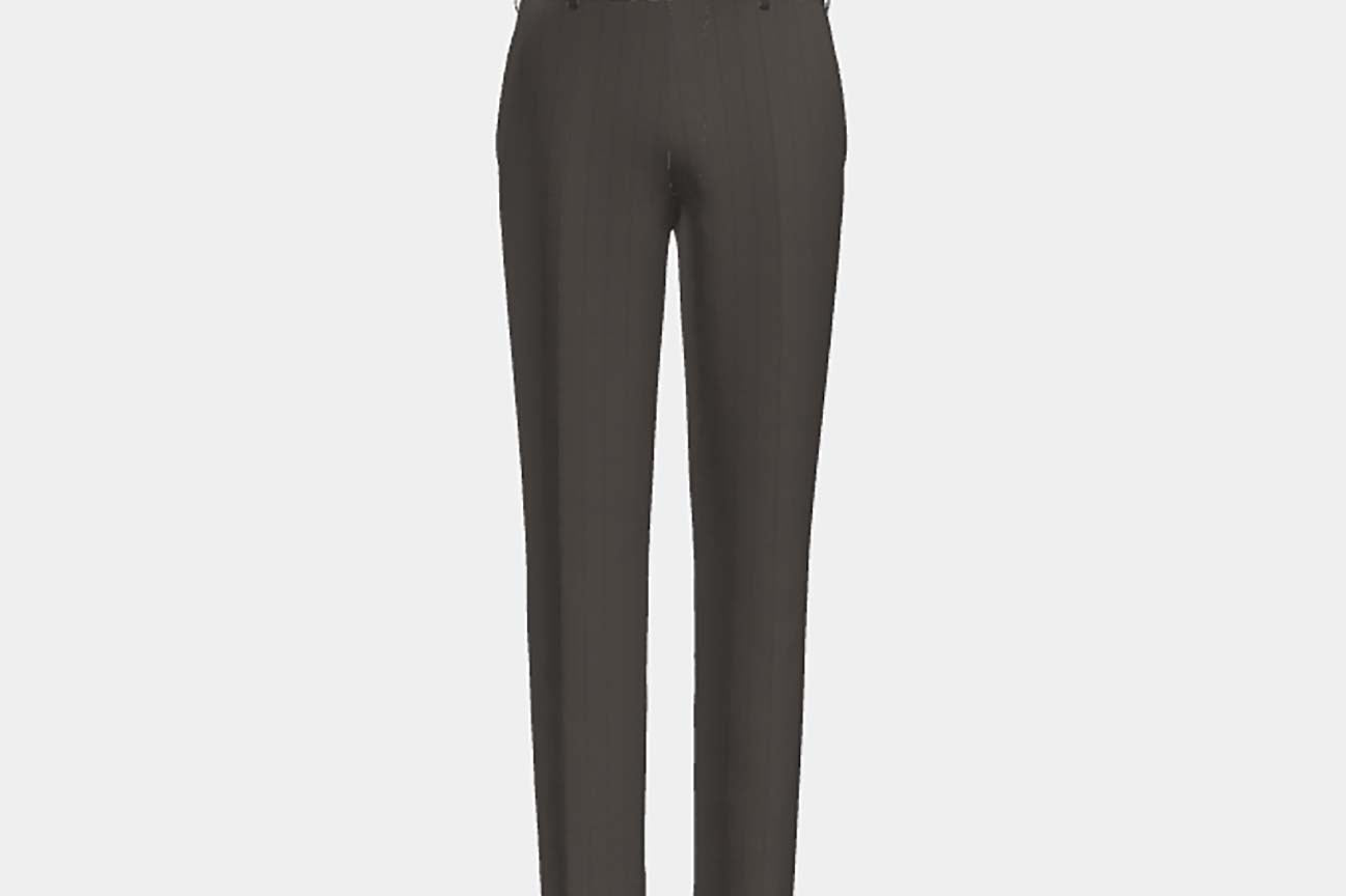 Tailored 130s wool trousers with brown pinstripe Caccioppoli