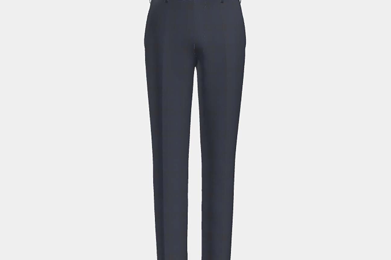 Pantalon tailleur en laine des années 130 avec fenêtres bleues Caccioppoli