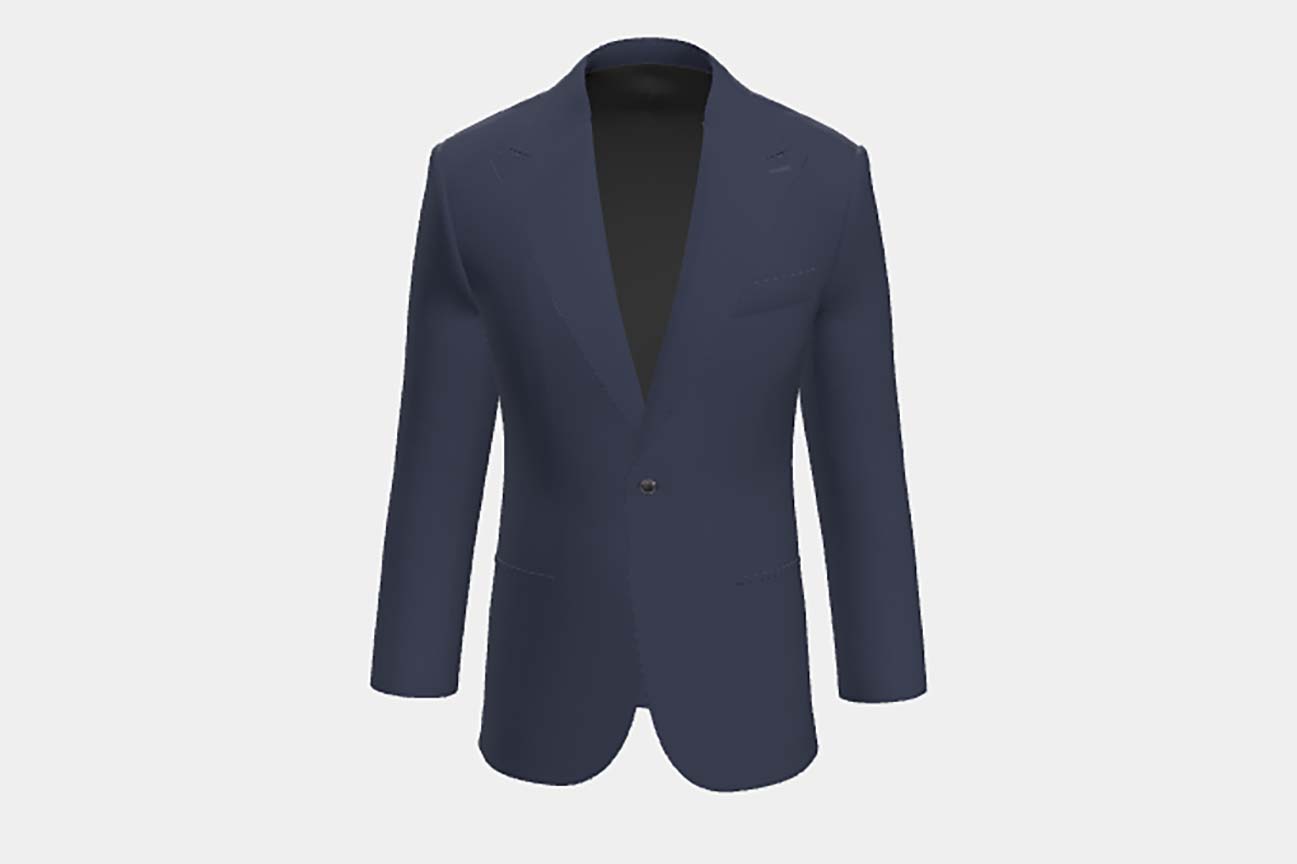 Veste tailleur en laine et soie années 150 bleu Caccioppoli