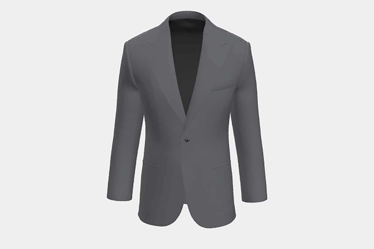 Tailored jacket in gray 130s wool Caccioppoli