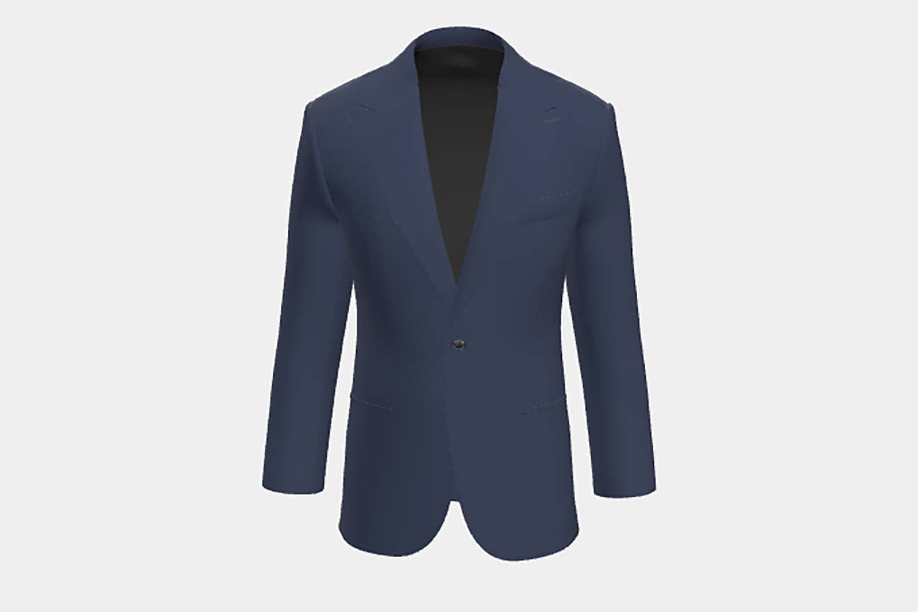 Veste tailleur en laine et soie années 150 bleu Caccioppoli
