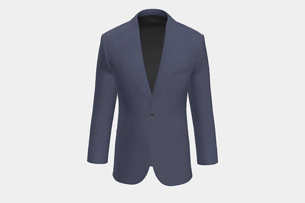 Made-to-measure solaro 130s wool jacket in light blue Caccioppoli