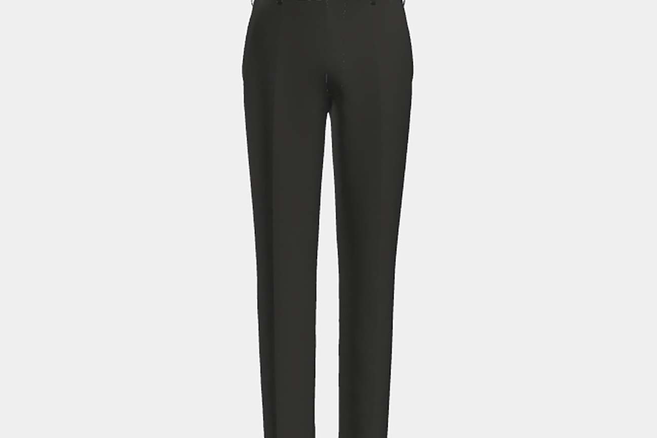 Pantalon tailleur en laine noire années 120 Canonico