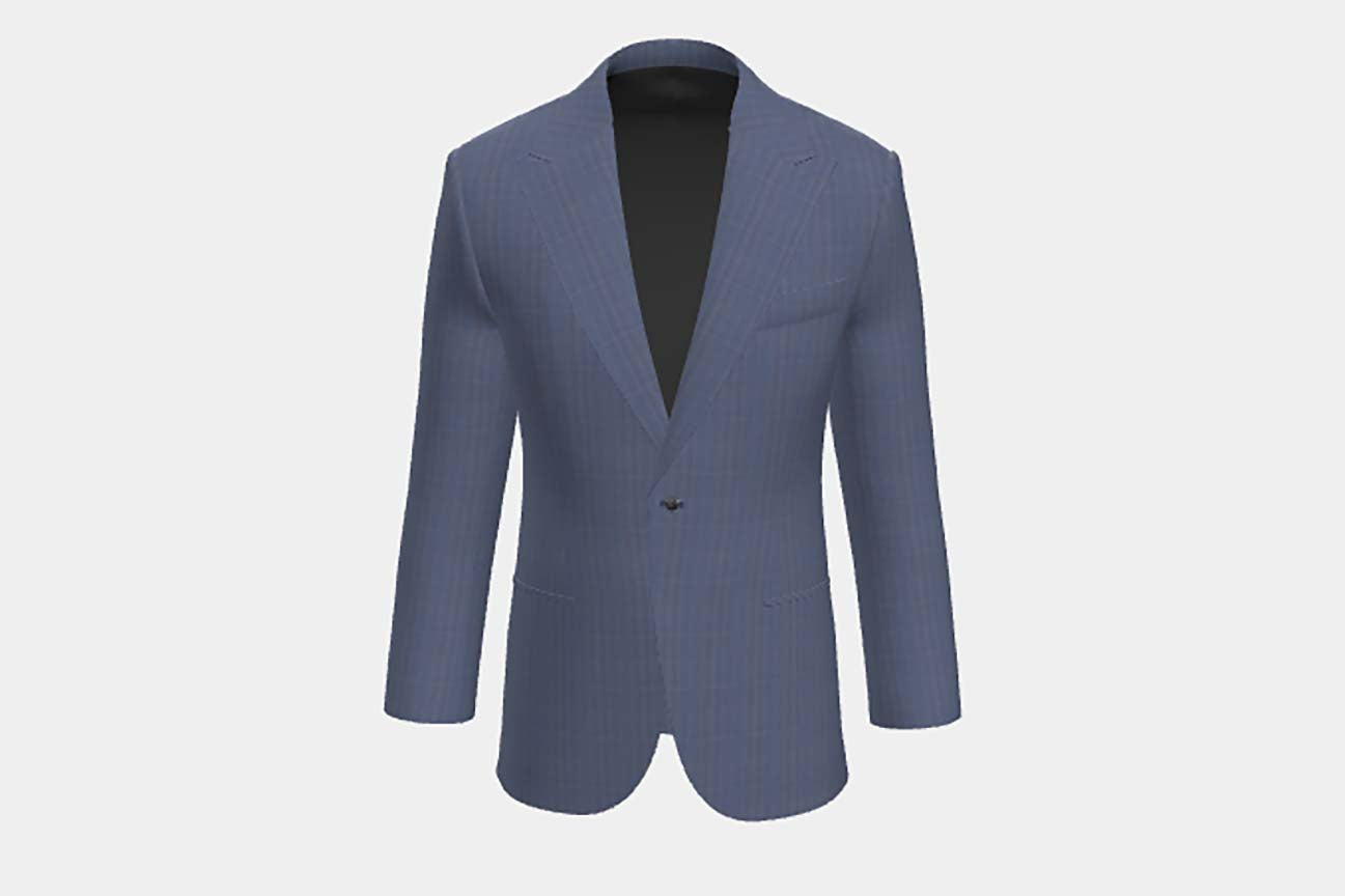 Veste tailleur en laine et soie années 150 bleu Caccioppoli