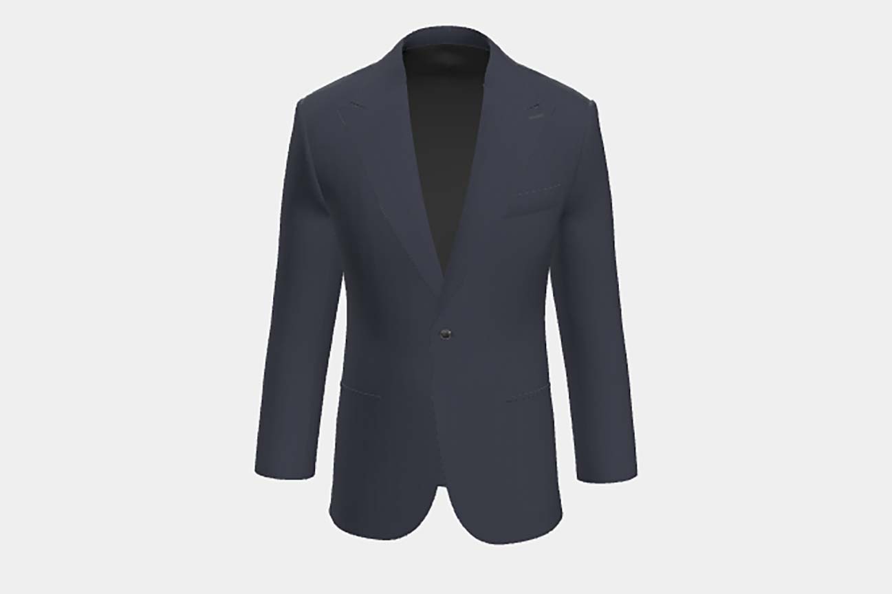Veste tailleur en laine et soie années 150 bleu Caccioppoli