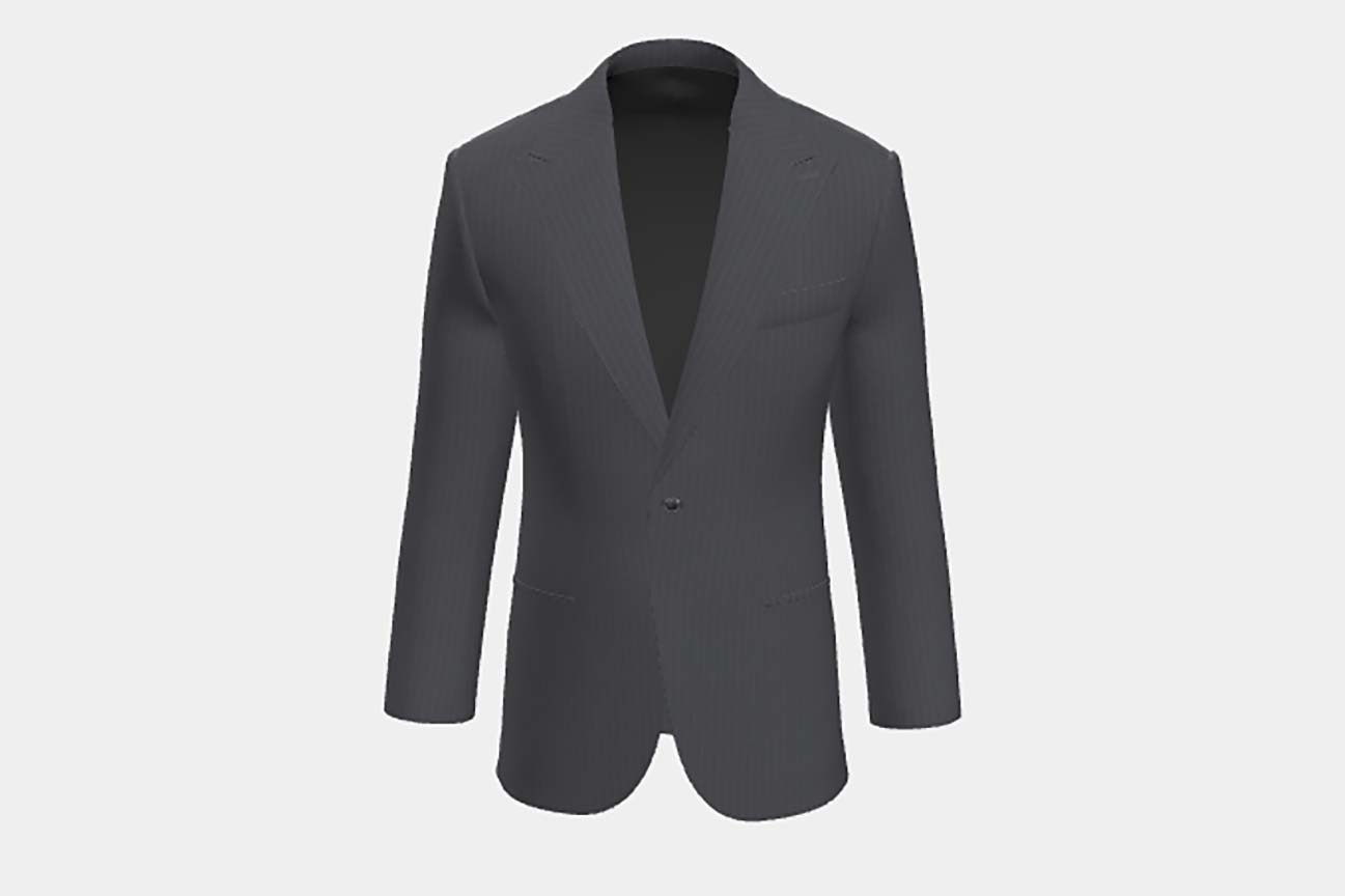 Gray pinstriped 130s wool tailored jacket Caccioppoli