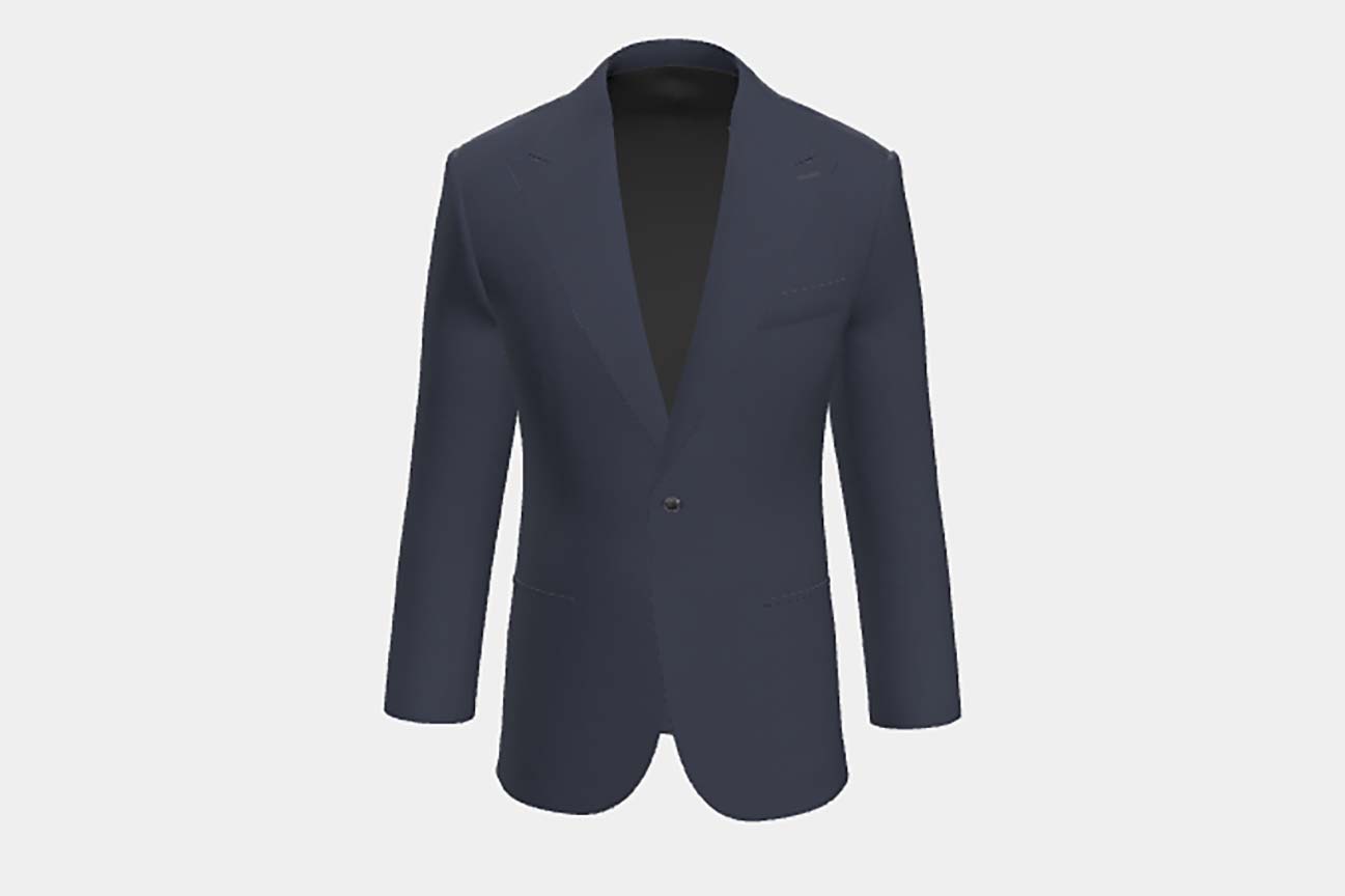 Tailored wool and silk jacket 150s blue Caccioppoli