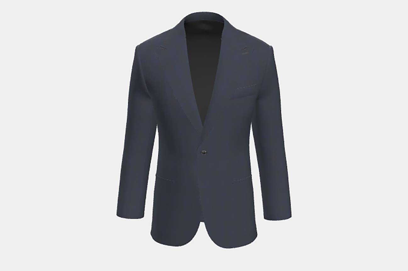 Veste tailleur en laine des années 130 avec fenêtre bleue Caccioppoli