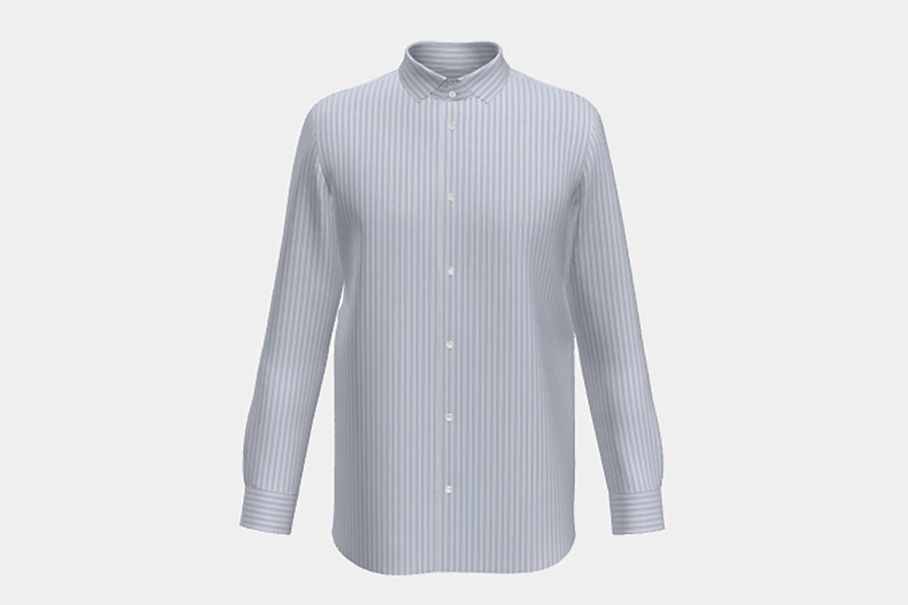 Light blue striped cotton tailored shirt