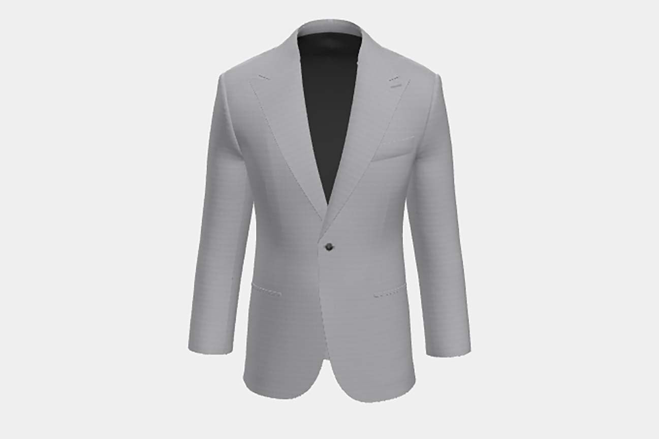 Veste sur mesure en polyester et acrylique 110s gris Canonico
