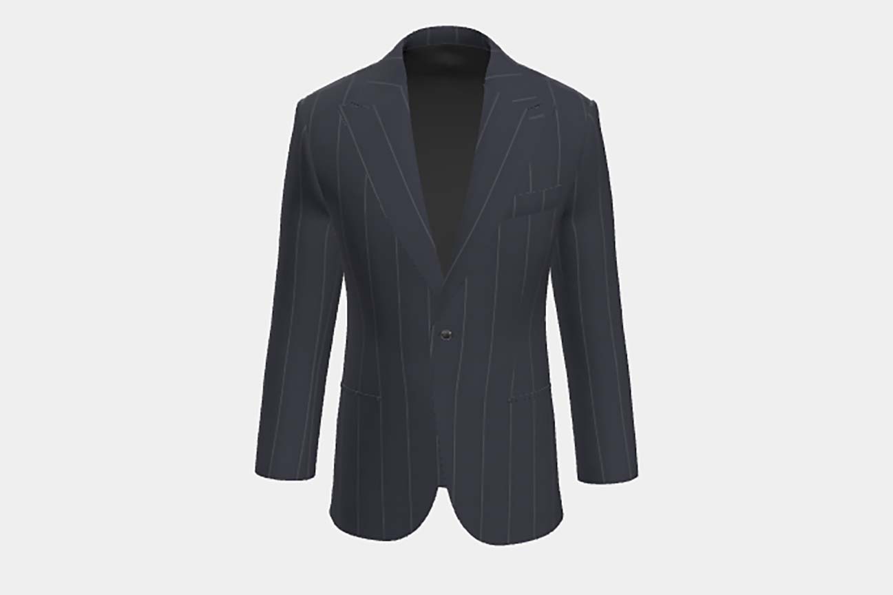 Tailored blue pinstripe 130s wool jacket Caccioppoli