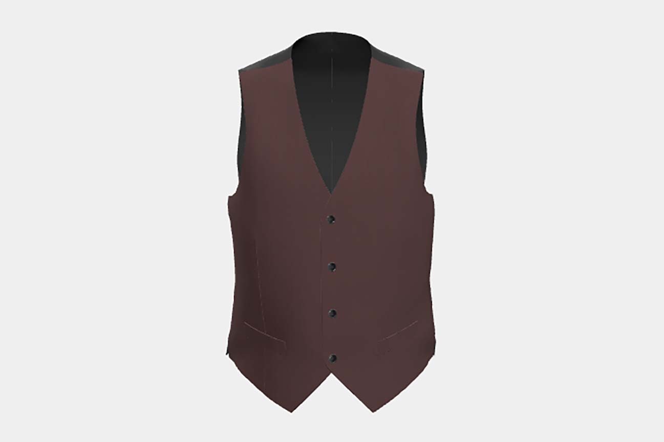 Made to measure solaro 130s red wool vest Caccioppoli