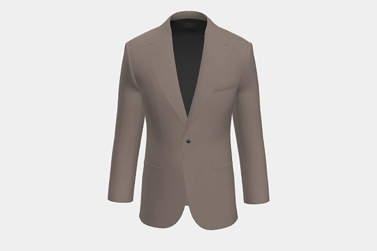 Beige solaro 130s wool tailored jacket Caccioppoli