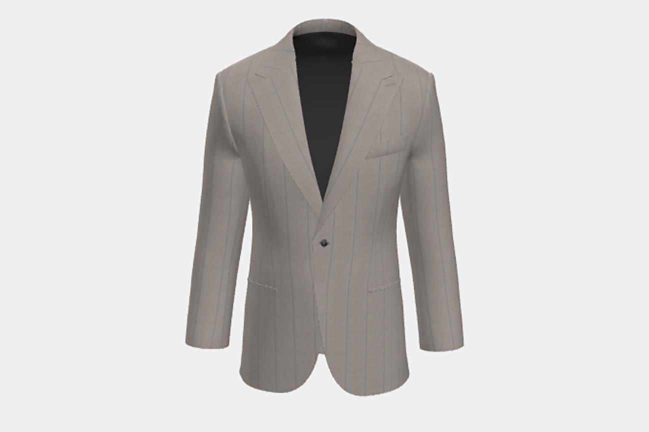 Beige pinstriped 130s wool tailored jacket Caccioppoli