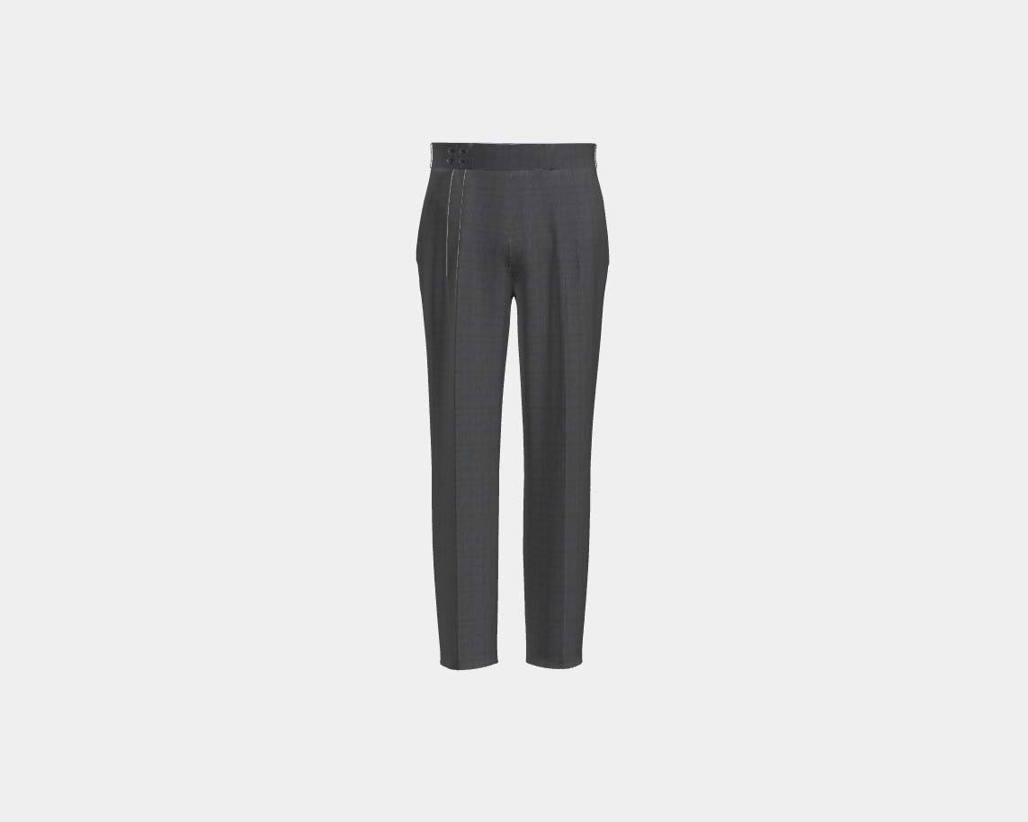 Canonico gray 110s wool tailored trousers with band