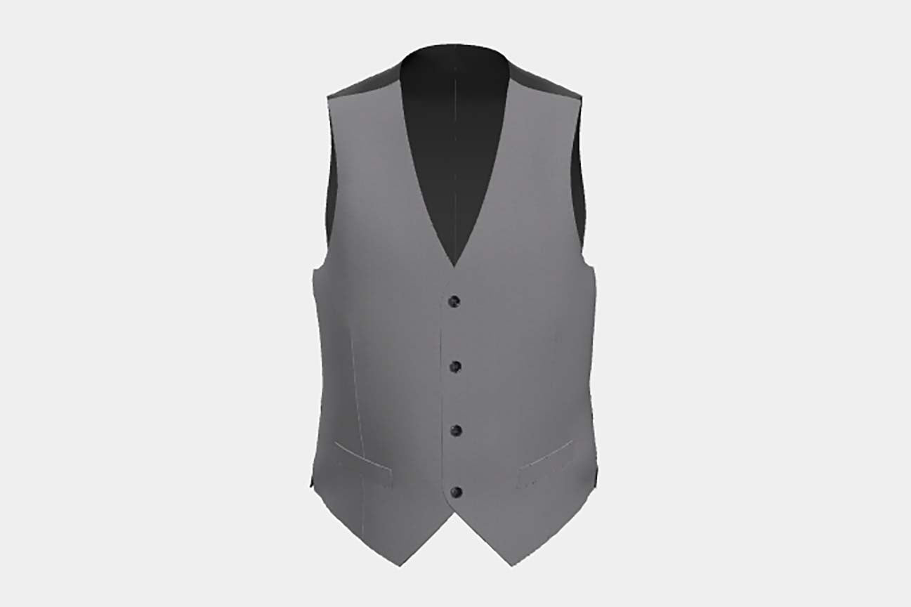 Gilet en laine et soie gris des années 150 sur mesure Caccioppoli