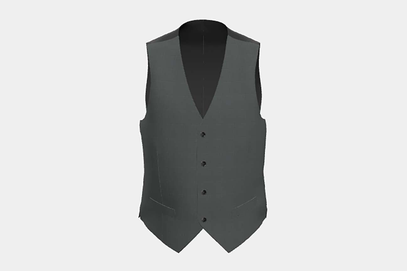 Gilet en laine Prince de Galles des années 130 sur mesure en vert Caccioppoli