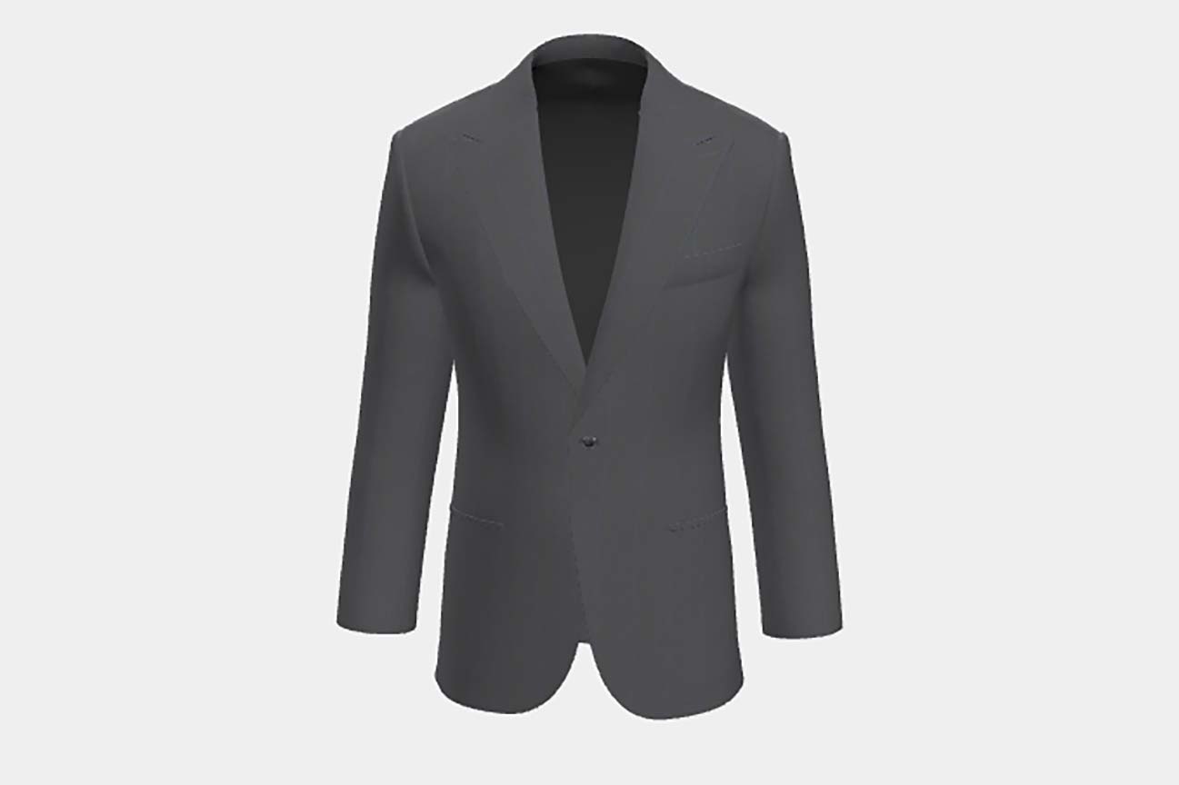 Gray pinstriped 130s wool tailored jacket Caccioppoli