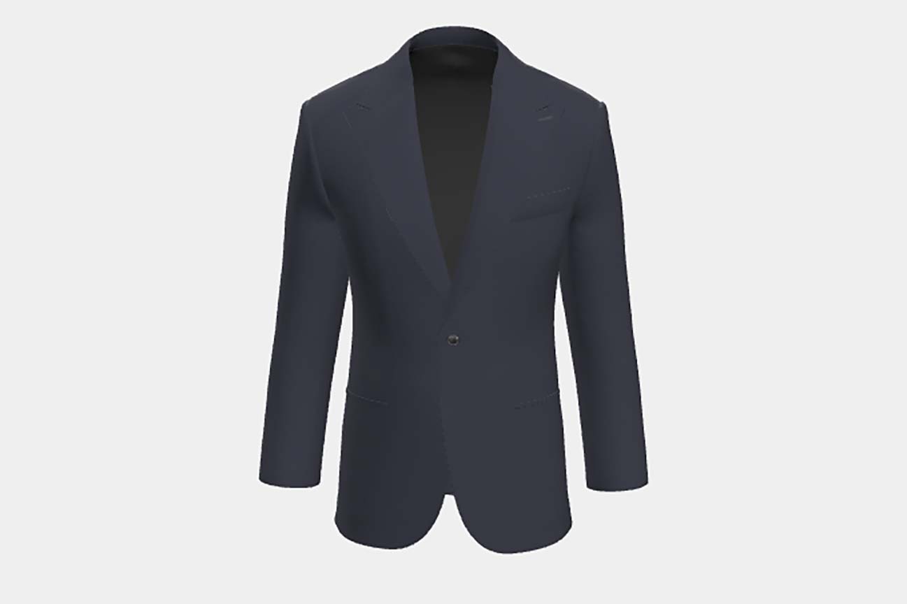 Tailored 130s wool jacket with blue window Caccioppoli