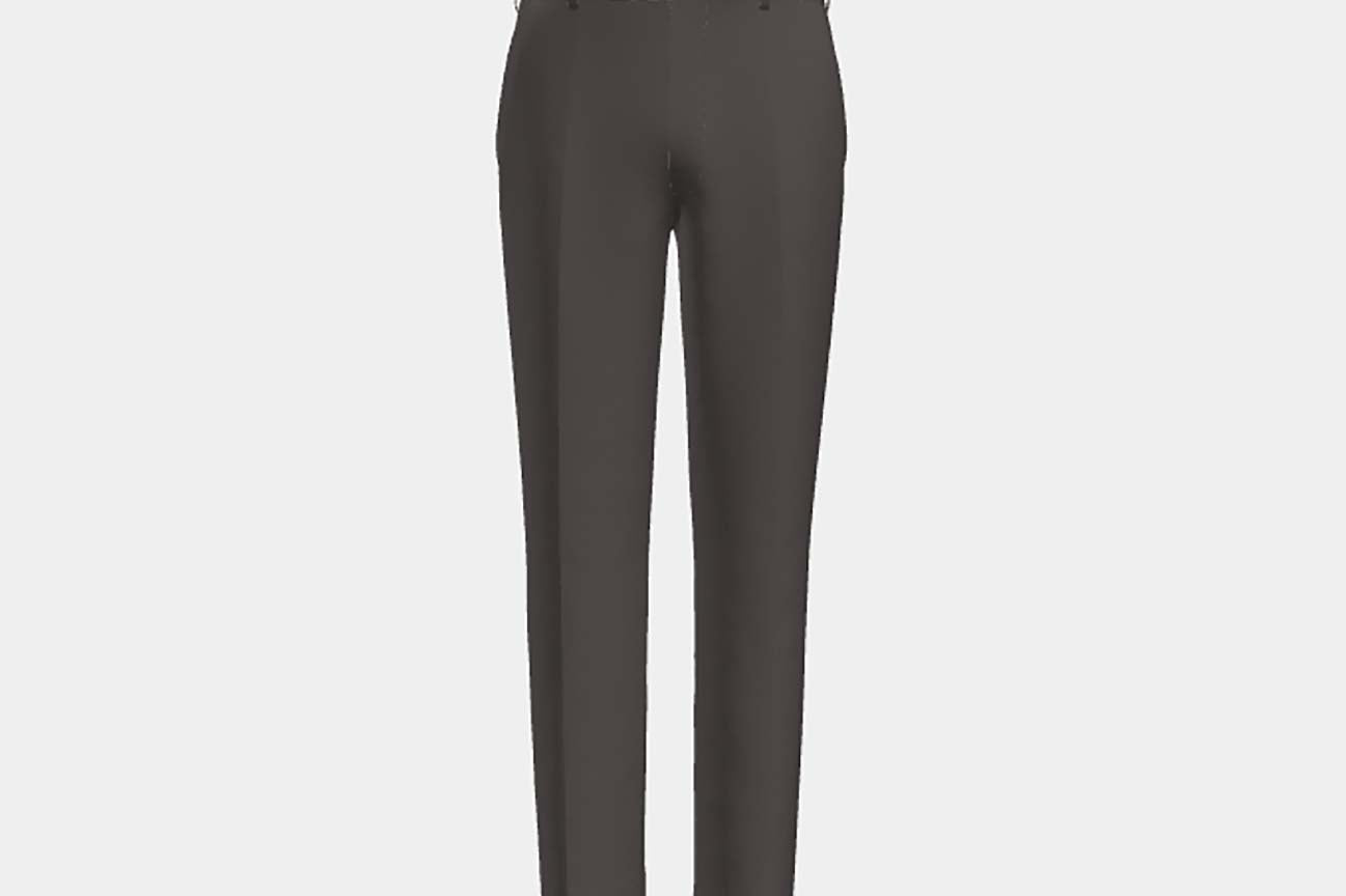 Pantalon sur mesure en laine et soie marron années 150 Caccioppoli