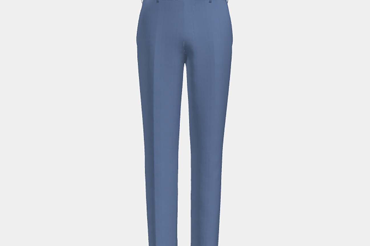 Made-to-measure solaro 130s wool trousers in light blue Caccioppoli