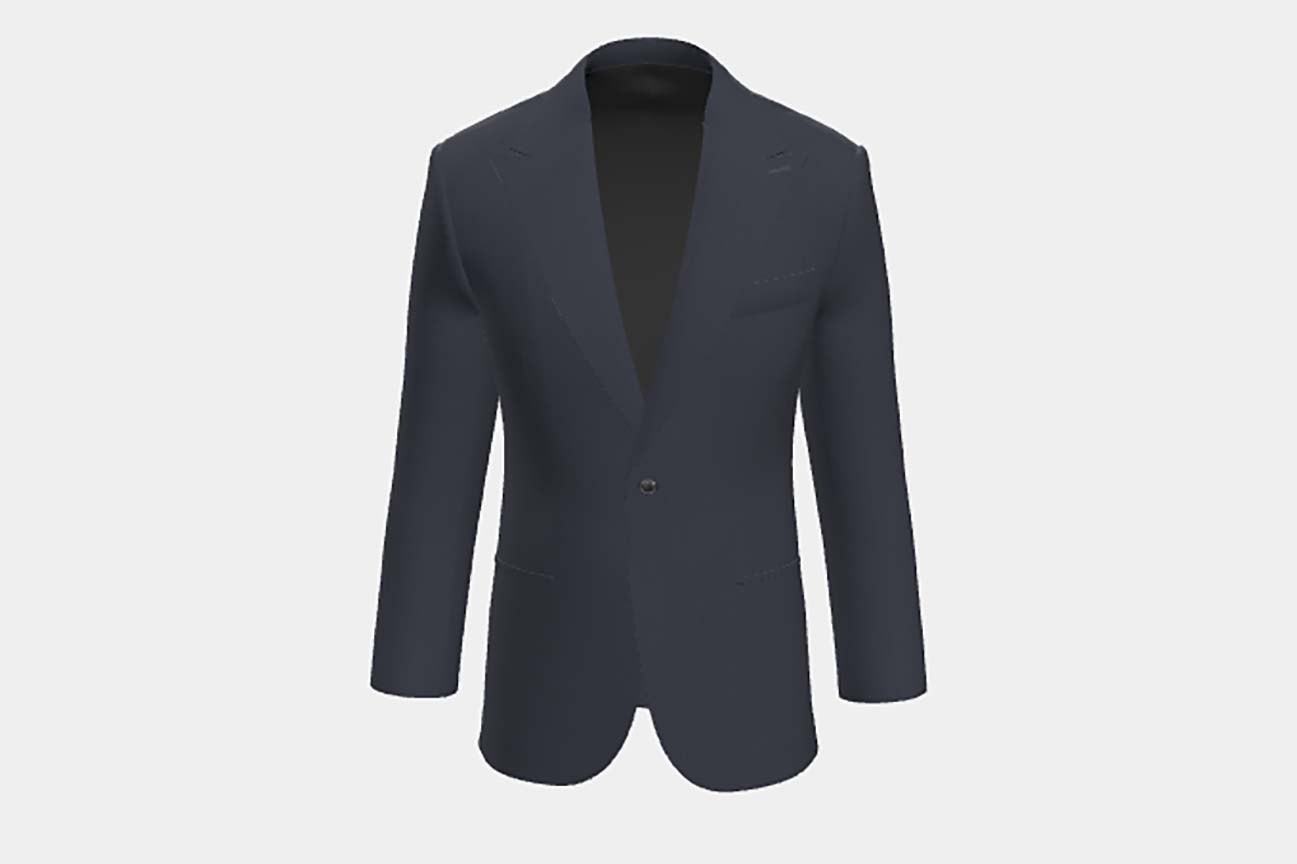 Made-to-measure solaro 130s wool jacket in blue Caccioppoli