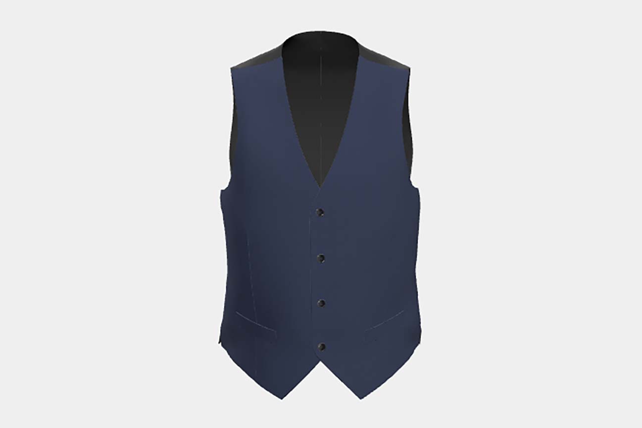 Gilet en laine pied-de-poule bleu sur mesure des années 130 Caccioppoli