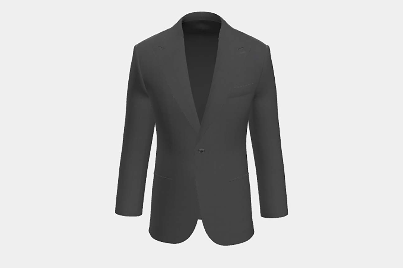 Loro Piana gray 150s wool tailored jacket