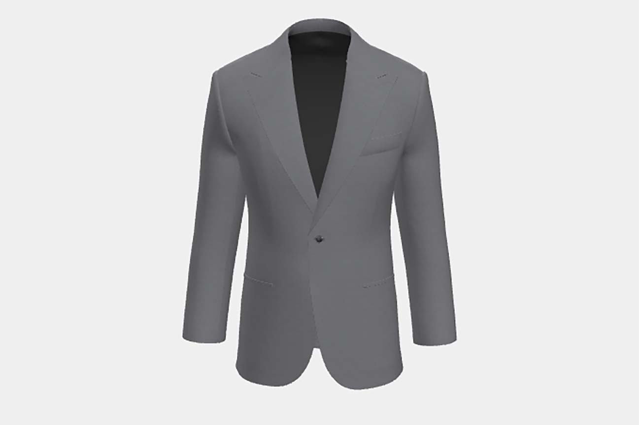 Loro Piana gray 150s wool tailored jacket