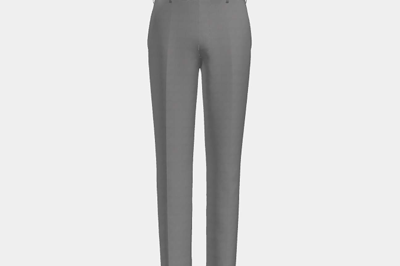 Pantalone su misura lana e seta 150s grigio chiaro Caccioppoli