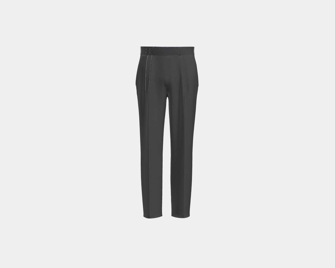 Pantalone con fascia su misura lana 130s hopsack grigio Caccioppoli