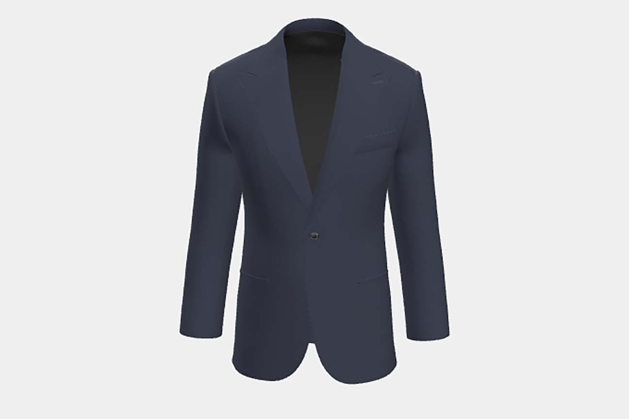 Veste tailleur en laine bleu Canonico années 120