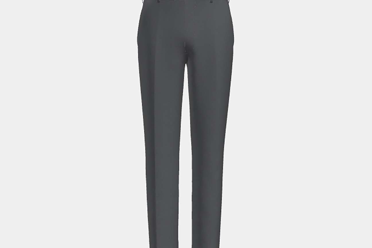Bespoke 150s gray wool and silk trousers Caccioppoli