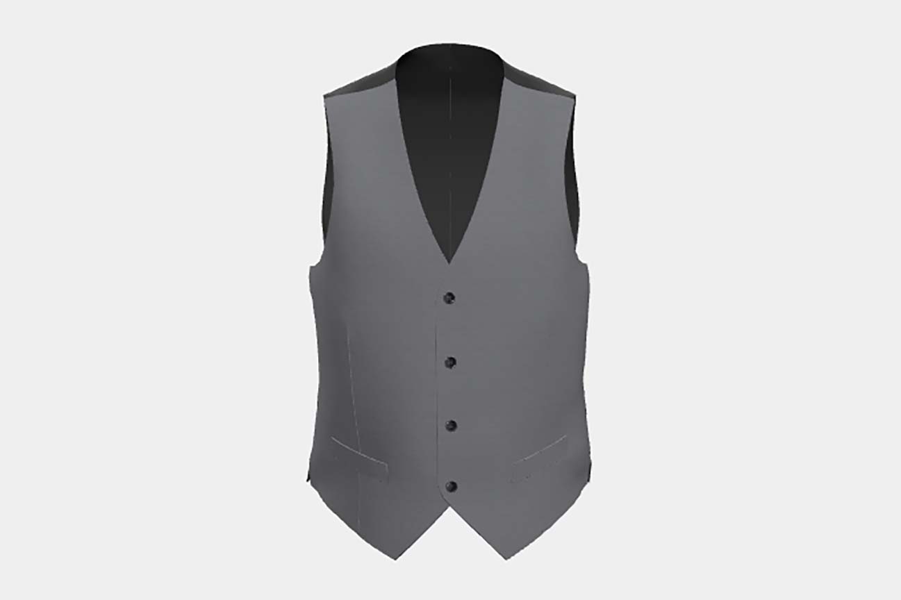 Gilet su misura lana 150s grigio Loro Piana