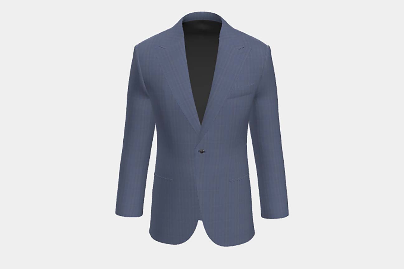 Tailored wool and silk jacket 150s blue Caccioppoli