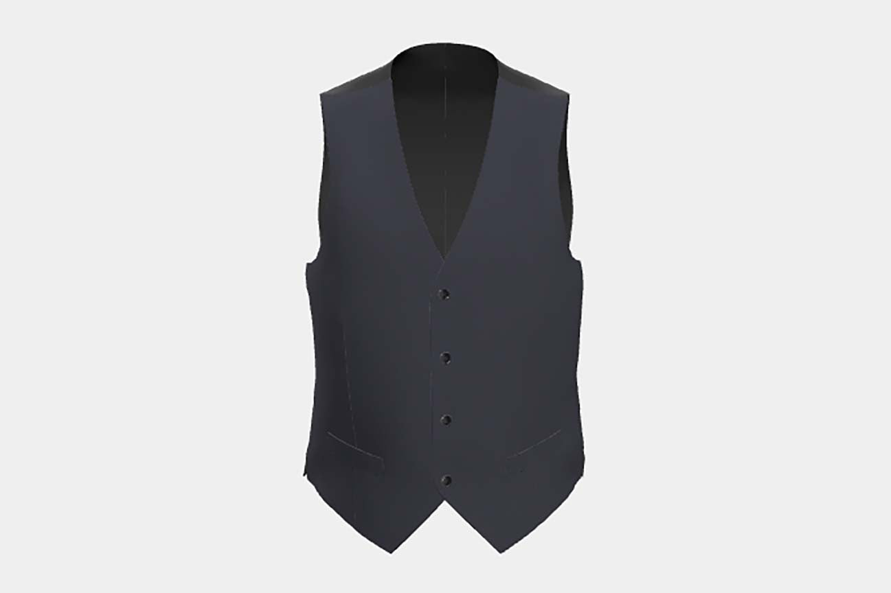 Canonico blue 110s wool tailored vest