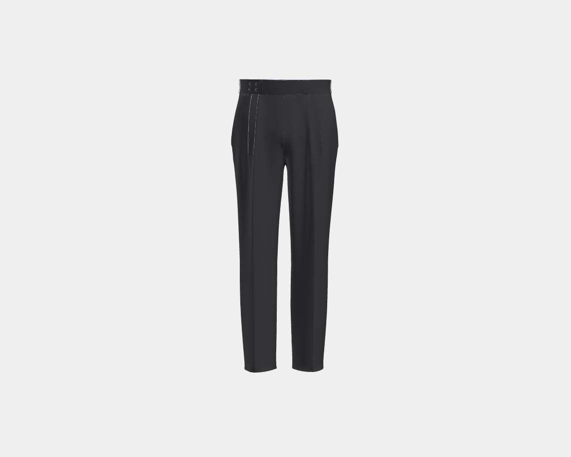 Caccioppoli blue 130s wool tailored trousers with band