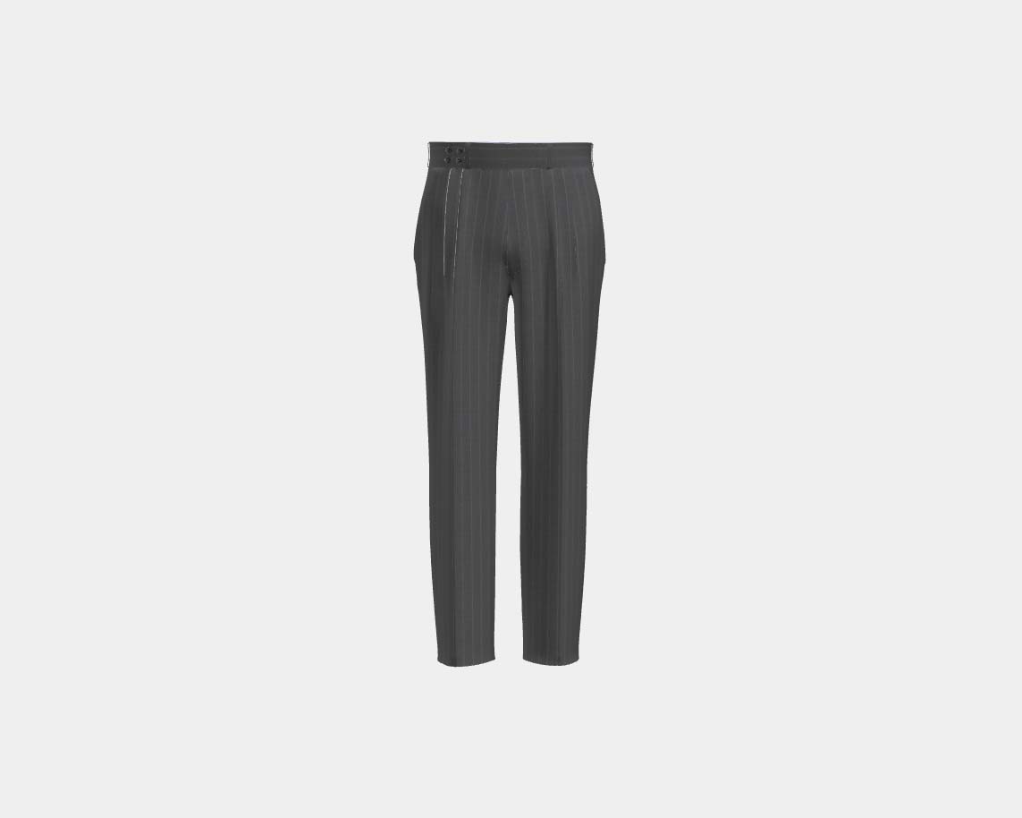 Canonico gray 110s wool tailored trousers with band