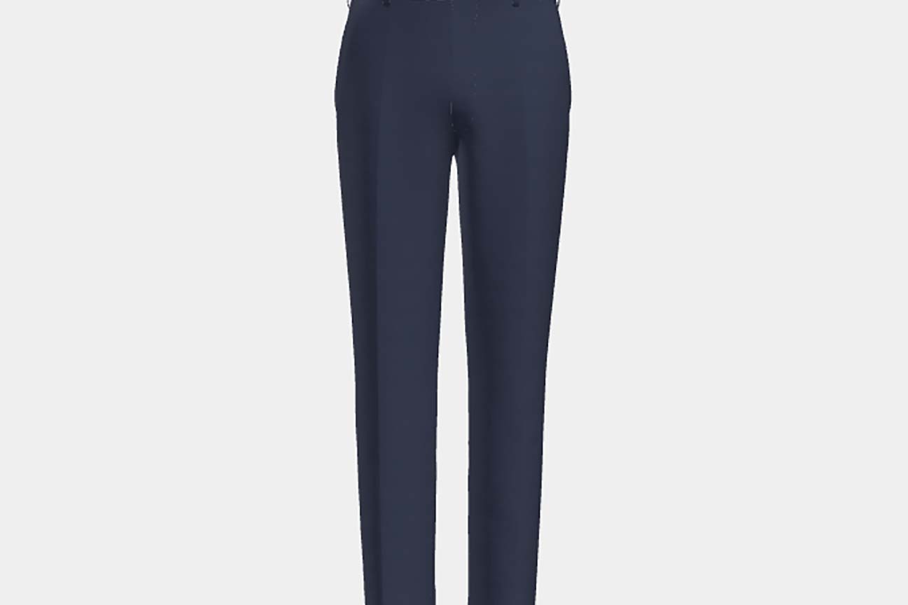 Pantalon tailleur en laine des années 130 avec fenêtres bleues Caccioppoli
