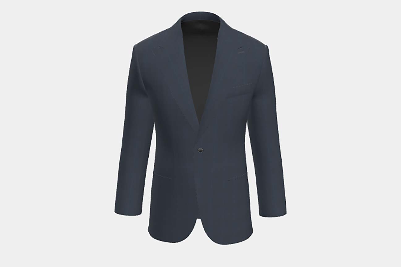 Tailored 130s wool jacket with blue window Caccioppoli