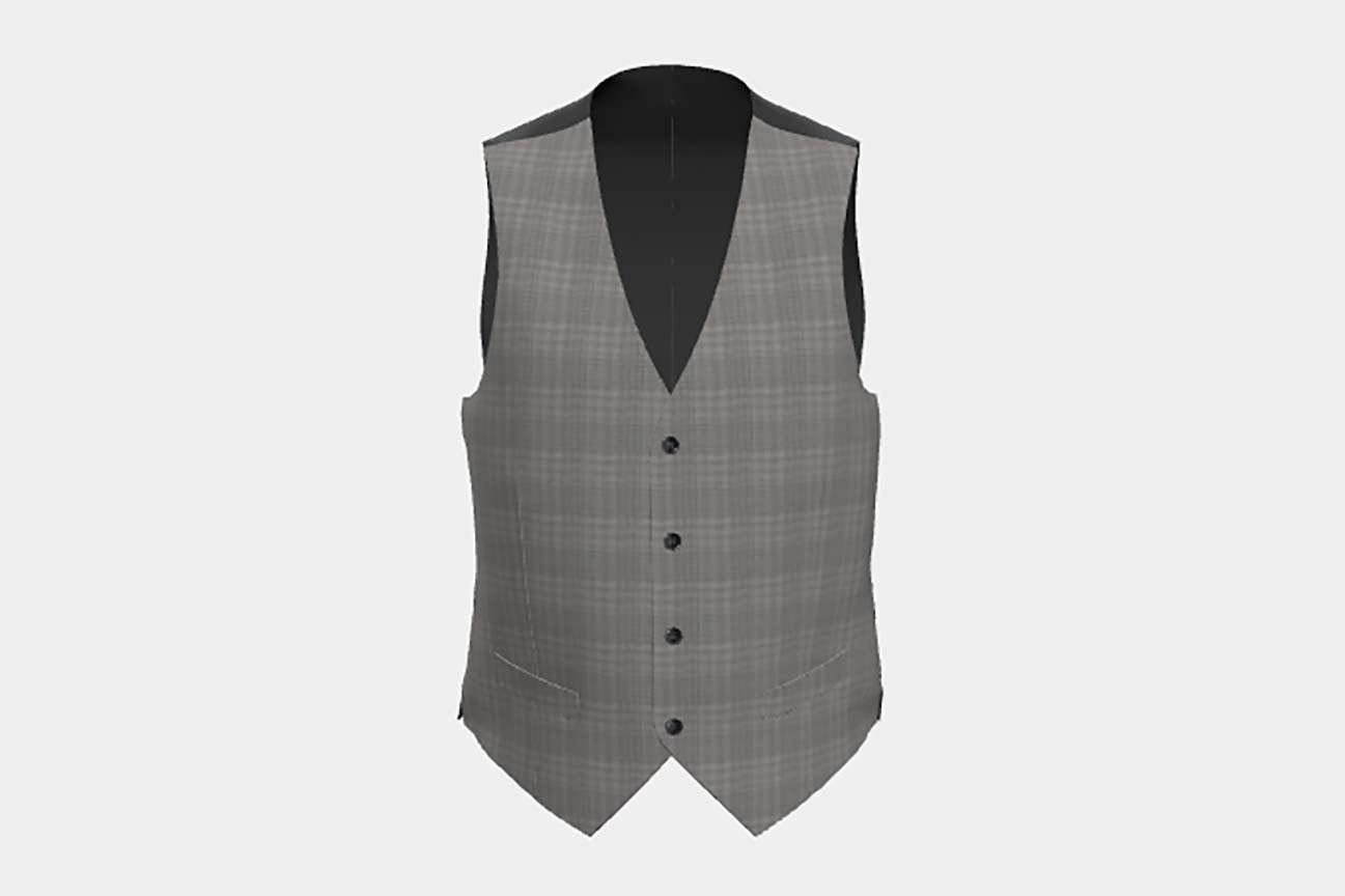150s black tailored wool and silk waistcoat Caccioppoli