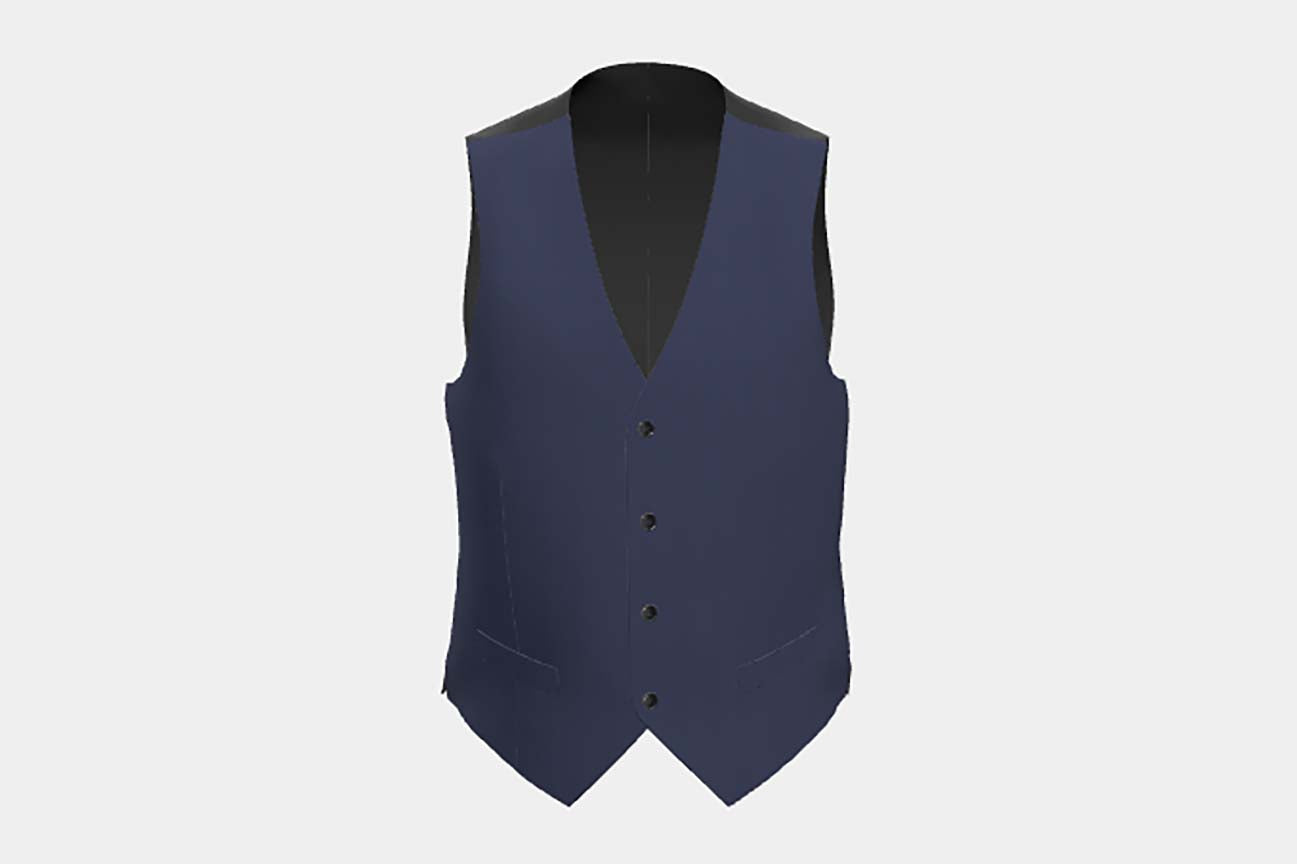 Canonico black 120s wool tailored vest