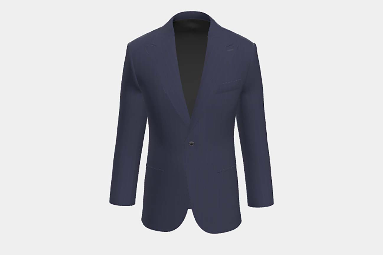 Tailored wool and silk jacket 150s blue Caccioppoli