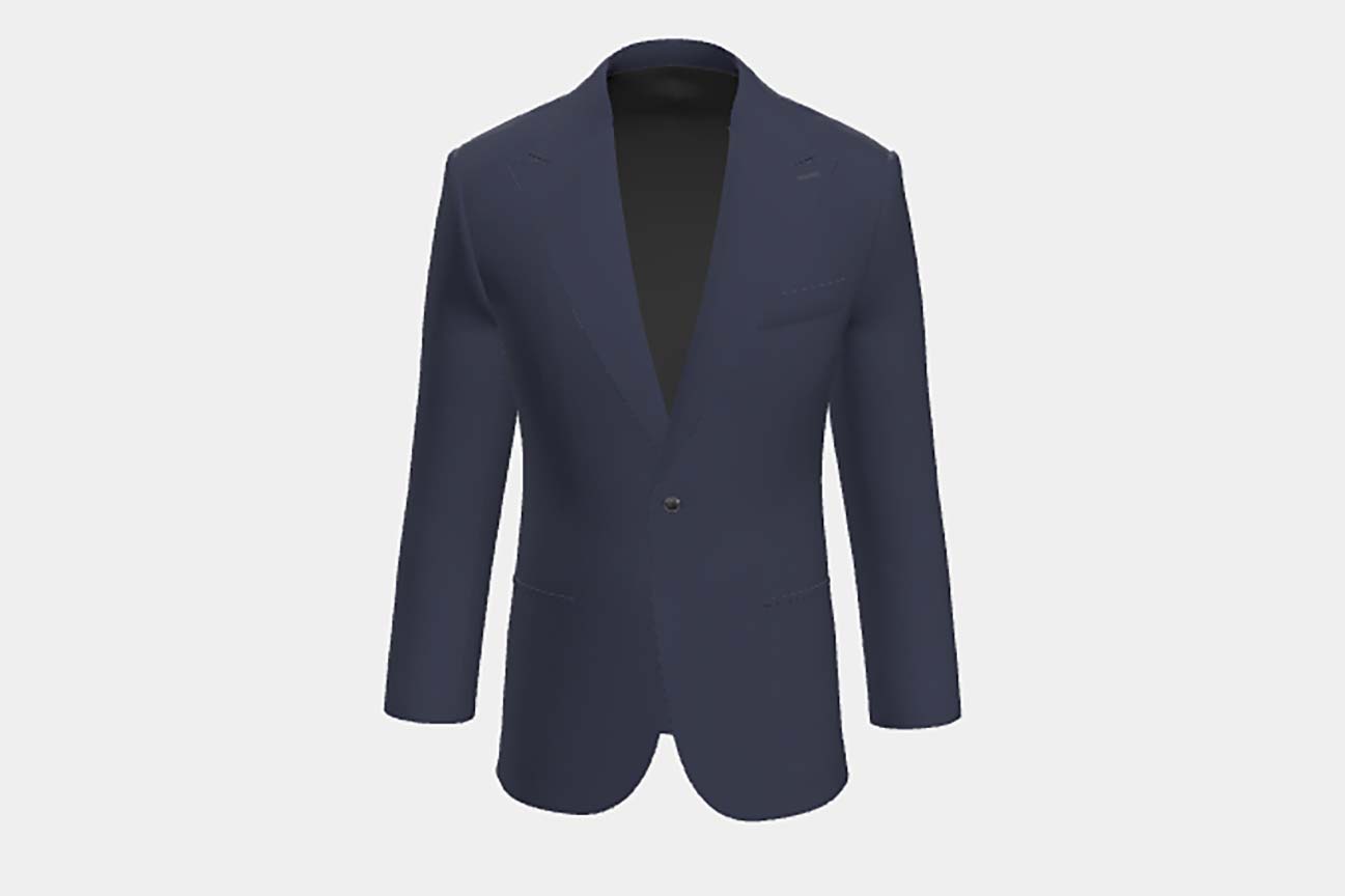 Made-to-measure solaro 130s wool jacket in blue Caccioppoli