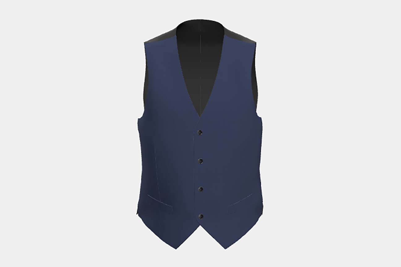 Gilet su misura lana 130s gessato blu Caccioppoli