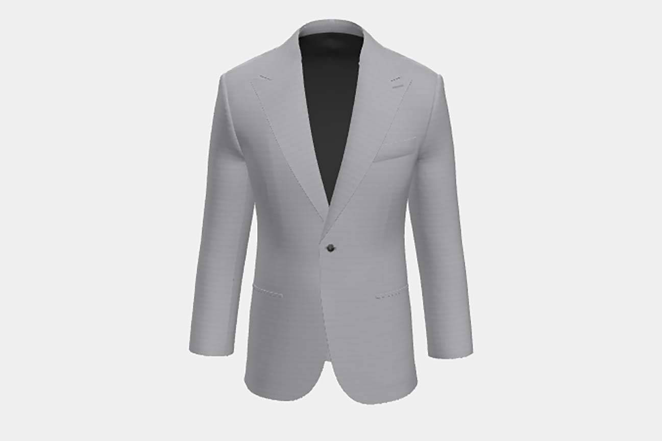 Veste sur mesure en polyester et acrylique 110s gris Canonico