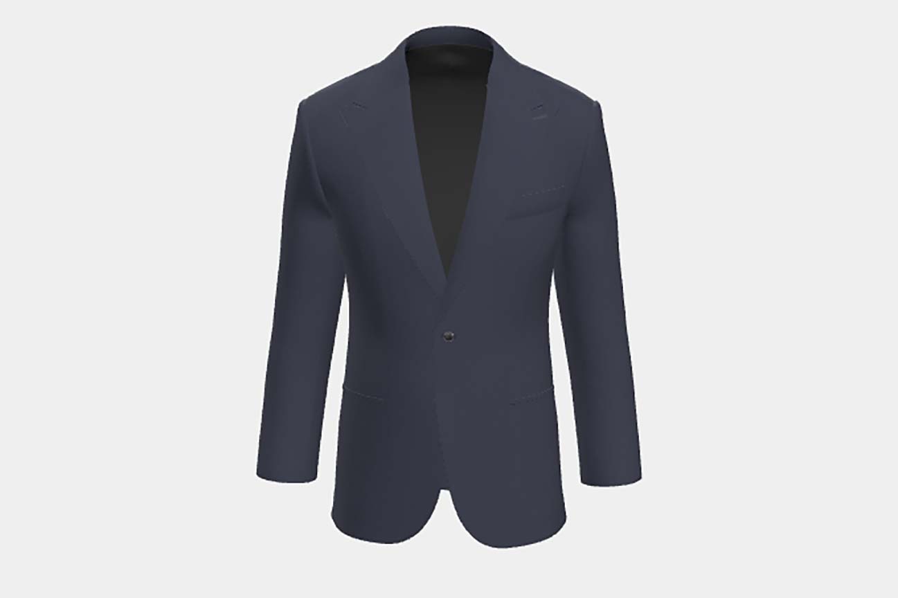 Canonico blue 120s wool tailored jacket